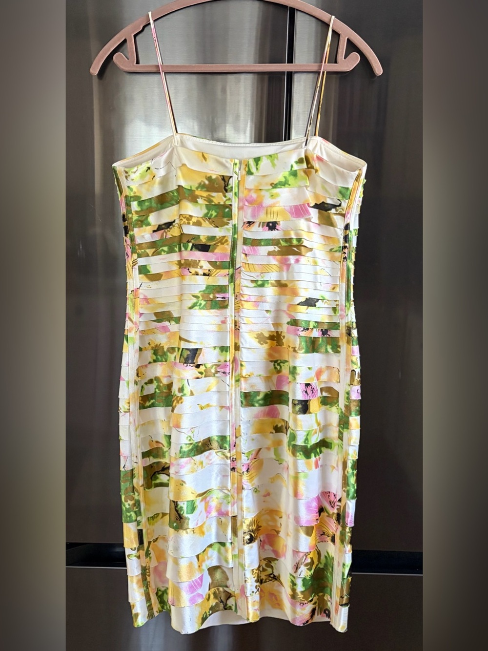 JS Collections Floral Ribbon Tiered Cocktail Dress Shawl 10 Feminine Wedding EUC - Picture 3 of 10